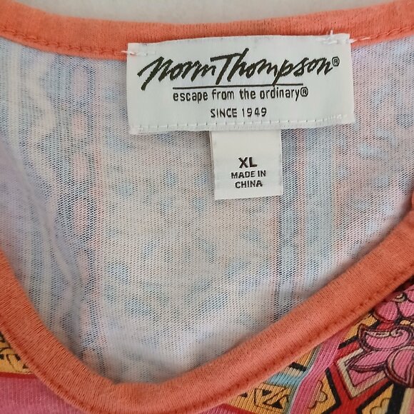 Norm Thompson XL Boho Gyspy Hippy 3/4 Sleeve 100% Cotton Top - Picture 7 of 8